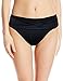 Septangle Women's Twist Front Hipster Bikini Bottom (Black,US 8)