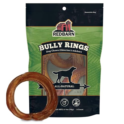 Redbarn Pet Products All-Natural 4" Bully Stick Rings for Dogs - Premium Grain-…