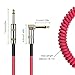Guitar Cable Coiled cable 1/4 Inch, Performance Instrument Cables, Curly Straight to Right Angle Instrument Cable for Electric Guitar, Bass Guitar, Keyboard (10 ft) Mugig