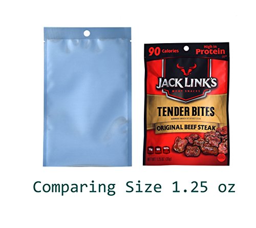AwePackage Clear Silver Flat Pouch Bag with Oxygen Absorber for Home Made Jerky (50, 5x8"(1.5oz))