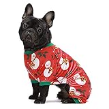 Fitwarm Christmas Snowman Dog Pajamas Pet Clothes Cat Onesie Jumpsuits Lightweight Velvet Red Medium