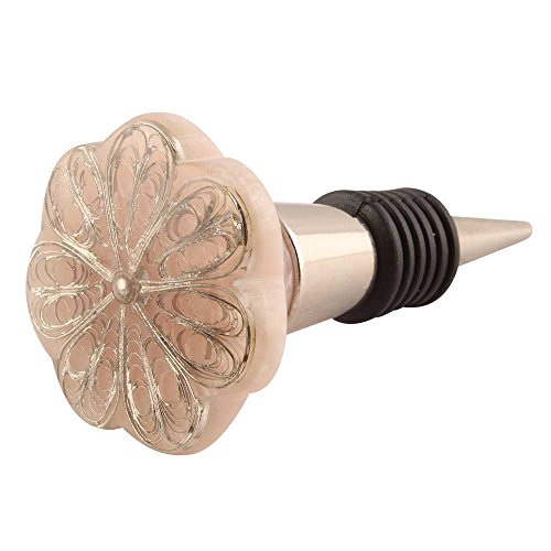 Click Here to See More Images IndianShelf Handmade Set of 3 Resin Baby Pink Flower Wine Bottle Stopper Sealer Beverage Bottle Cap Seals Cover Reusable for Holiday Wedding Party Christmas Gifts