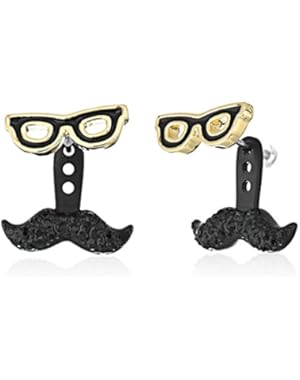 Mustache Ear Jackets Black/Multi-Colored Earring Jacket