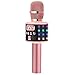 BONAOK Wireless Bluetooth Karaoke Microphone with Multi-color LED Lights, 4 in 1 Portable Handheld Home Party Karaoke Speaker Machine for Android/iPhone/iPad/Sony/PC or All Smartphone(Rose Gold)