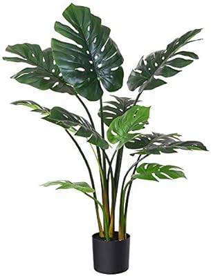 Fopamtri Artificial Monstera Deliciosa Plant 43 Fake Tropical Palm Tree Perfect Faux Swiss Cheese Plant For Home Garden Office Store Decoration 11 Leaves 1 Artificial Dried Flora Amazon Com Au