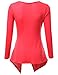 NINEXIS Women's Draped Cowl Neck Knit Blouse Top with Slit