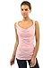 PattyBoutik Women's Cowl Neck Twist Straps Tank Top (Light Pink S)