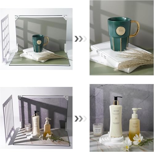 Small Product Photoshoot Props kit, Double-Sided Photo Background Boards with 20 Patterns, Mini Product Shoot Props for Food, Jewelry, Cosmetics, and E-Commerce (10 Boards, 16.5x11.4 Inch)