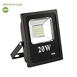 20W Super Bright Outdoor LED Flood Lights, 1650 Lumen, 100W Halogen Bulb Equivalent, IP66 Waterproof, Cold White, 5000K, Security LED Floodlight