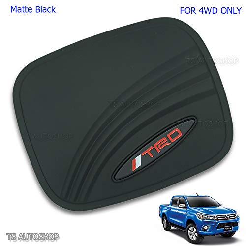 Powerwarauto Matte Black TRD Oil Fuel Gas Cap Tank Cover Trim For Toyota Hilux Hi-lux Revo SR5 M70 M80 4WD 4x4 2016 2017 2018 UTE Pick-Up