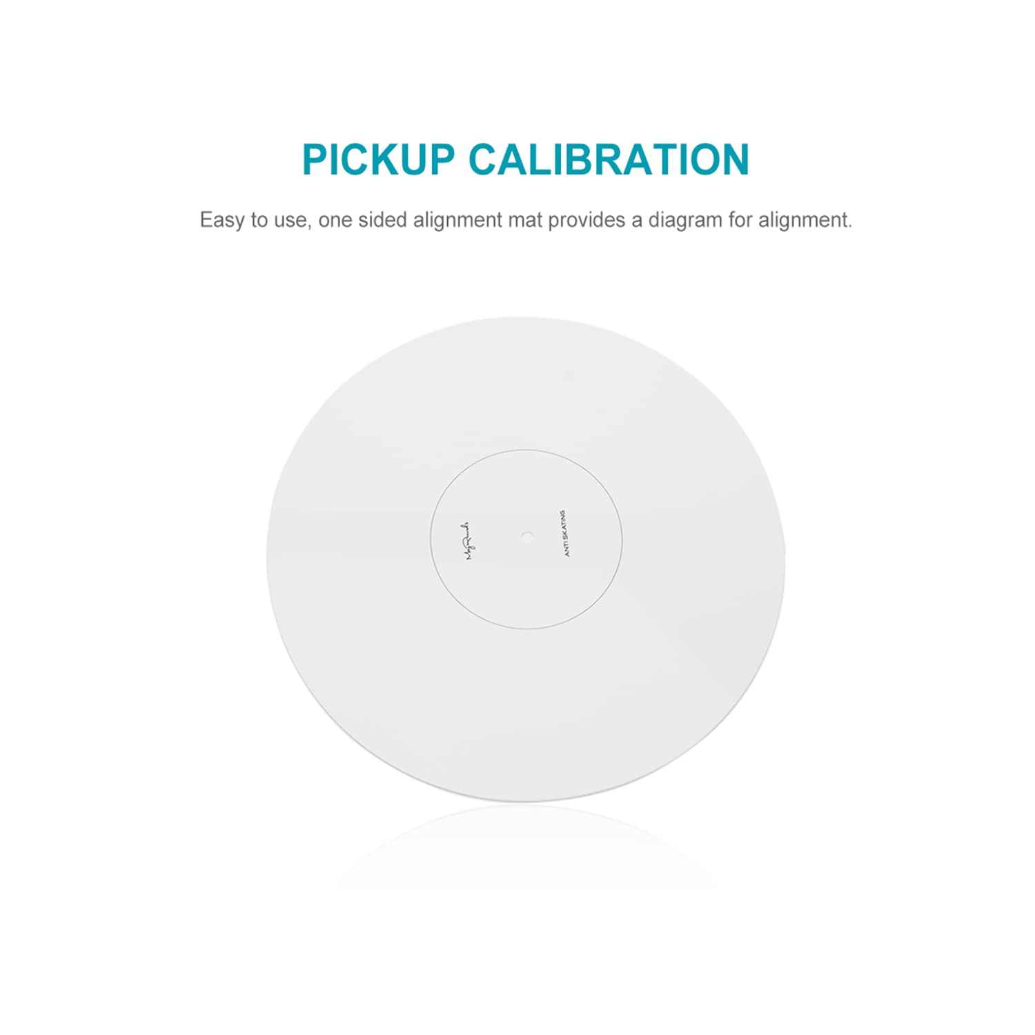 Turntable Cartridge Alignment Protractor Mat, Anti-Sliding LP Vinyl Record Pickup Calibration Plate Distance Gauge Protractor Adjustment Tool Ruler for Turntable Accessories (White)