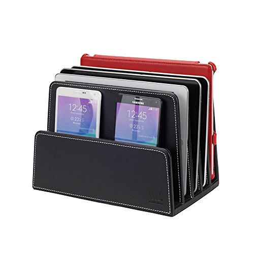 MobileVision Executive Black Desktop File Folder Organizer and Paper Tray, 5 Slot Dividers