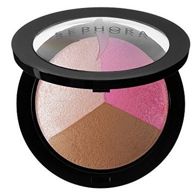 Sephora Collection MicroSmooth Baked Sculpting, Highlighting and Contour Trio Palette in Sassy 3-in-1 Luminizer, Matte-satin Blush and Bronzer LargeSize Authentic