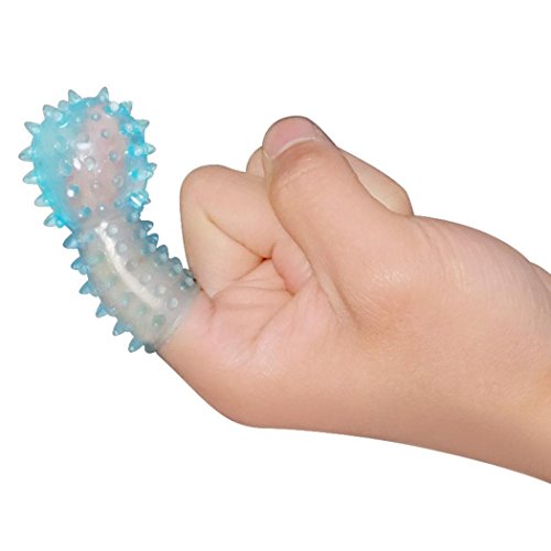 Keliay 1Pcs Crystal Special Spike Ball Finger Condoms Sleeve G-point Stimulator Tool (random color)