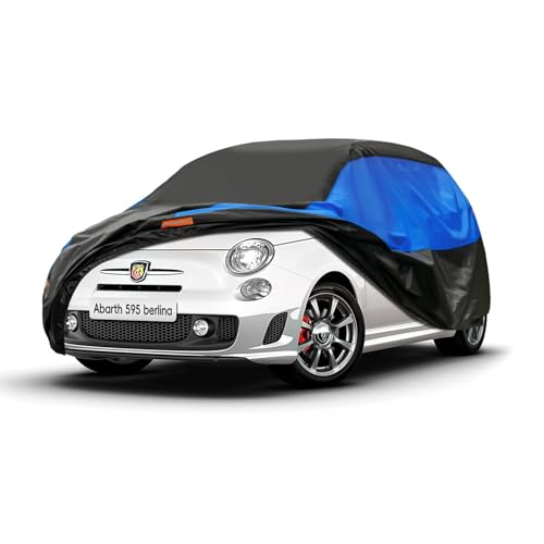 GUNHYI Outdoor Car Cover, Breathable and Waterproof for All Weather, Anti-UV Protection, Dust, Rain, Universal for FlAT 500/Toyota Aygo/Twingo (up to 365 cm) 2S