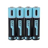 Rechargeable AAA Batteries, 100% Capacity 675mwh 450mAh Micro USB Charge, 1.5Hours Charging Fast Rechargeable Lithium Batteries, 1000 Cycle (4 Pack)