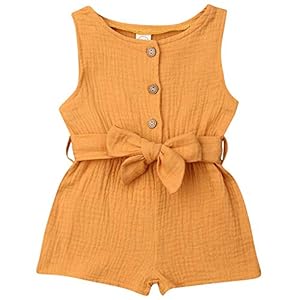 nvIEFE Peuter Baby Meisje Katoen Romper Mouwloos Bodysuit Een Stuk Jumpsuit Baby Outfits met Tailleband