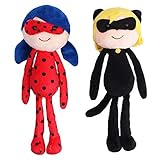 2PCS Ladybug Adrien Cat Noir Marinette Ladybug Plagg Tikki Plush Figure Toys Set 10