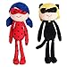 2PCS Ladybug Adrien Cat Noir Marinette Ladybug Plagg Tikki Plush Figure Toys Set 10