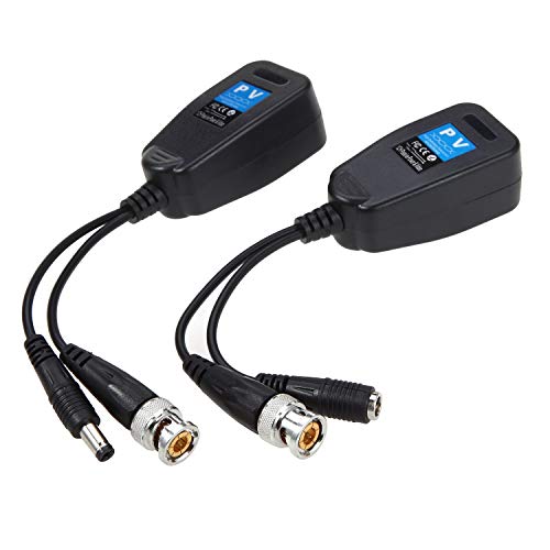 Feefine 1 Pair Passive Video Balun BNC to RJ45 Adapter with Power (Upgraded Solution) Full-HD 1080P-5MP Surveillance Security Camera Video Transceiver Cat5e/Cat6 Ethernet Cable to BNC Connector - Thumbnail 7