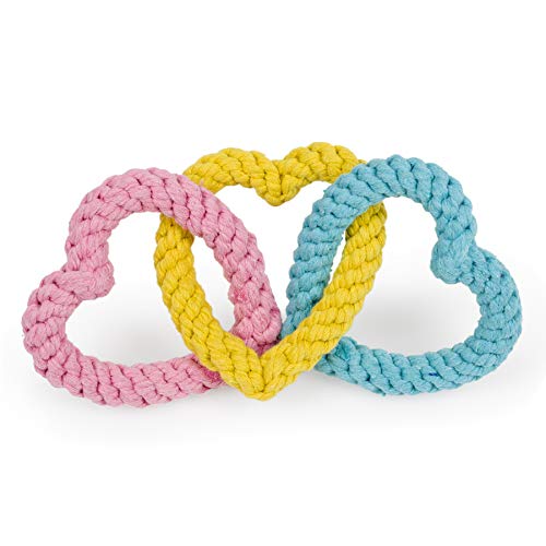 Petface Little Pet Rope Hearts Puppy Dog Toy (Pack of 1)