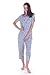 Women Pajama Set Sleepwear Tops with Capri Pants Casual and Fun Prints Pajama Sets SY215-Gray Owl-XL