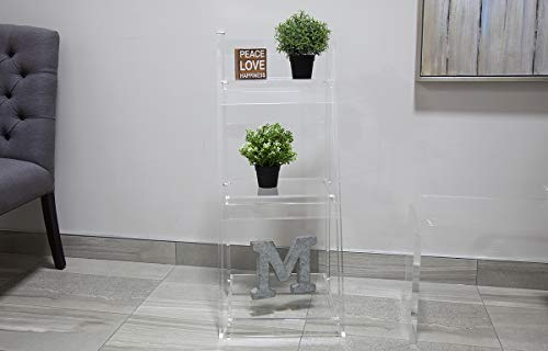 Clear Acrylic Ladder Shelf - Elegant Lucite Bookcase and Display Stand for Livingroom, Office or Bedroom - by Designstyles