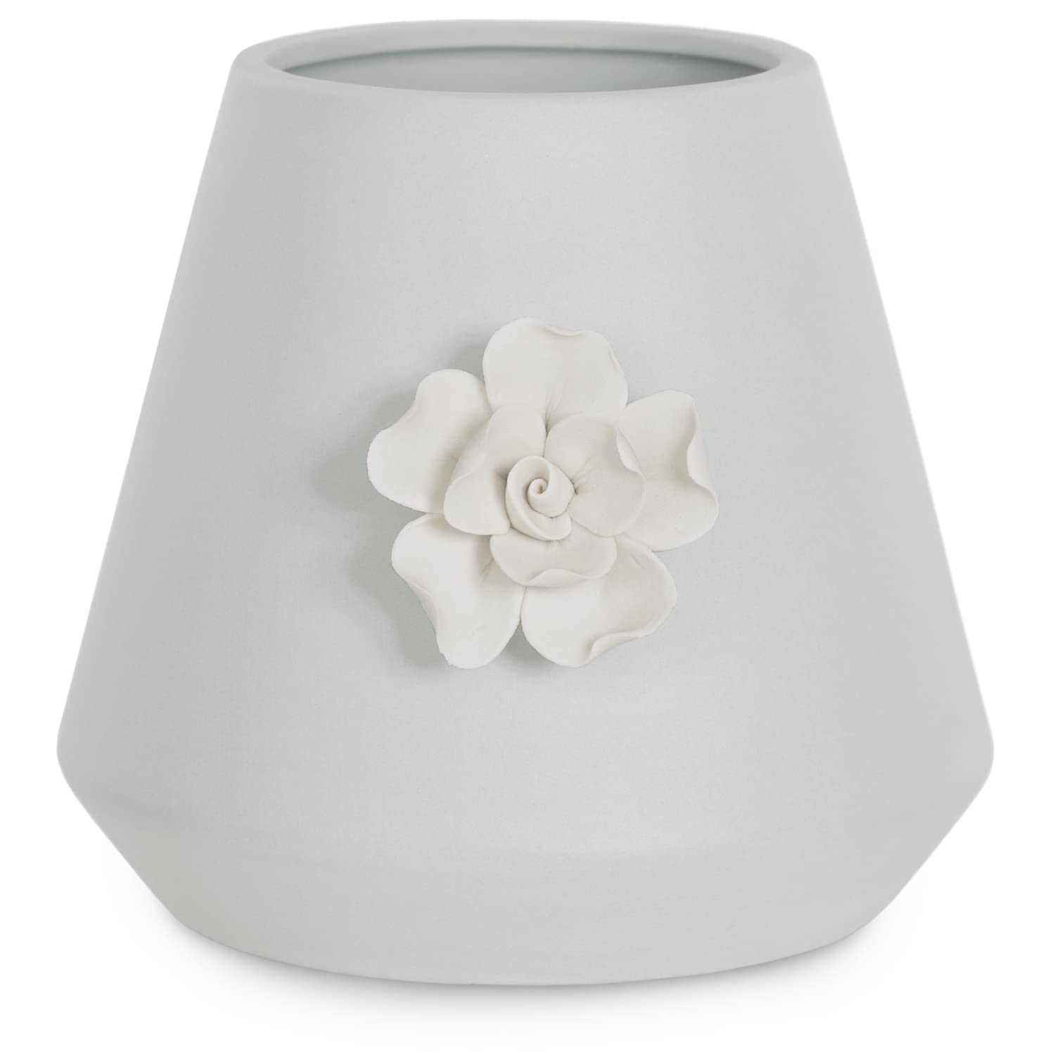 AmeliaHome Lusitano Ceramic Flower Pot Flower Pattern Grey