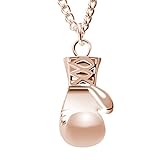 Godyce Rose Gold Boxing Gloves Pendant Necklace for Women Men Girl - Jewelry