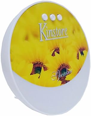 Kinstore USB Mini Wireless Speaker 9 Mode 7 Colorful Light TF Card Typed Crescent Moon Shape (White Style B)