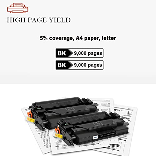 ASEKER Compatible Toner Cartridge 26X CF226X 26A CF226A for HP LaserJet Pro M402d M402n M402dn M402dw M402dw M402dne MFP M426dw M426fdn M426fdw Printer High Yield 9000 Pages (2 Black)