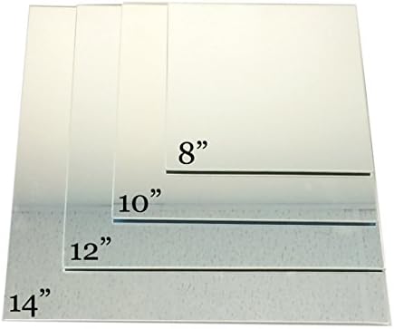 LA Crafts 12 Pieces of Round or Square Edge Sanded Glass Mirrors for Decorations, Weddings, Centerpieces, or Home Decor (Square - 10" inches)