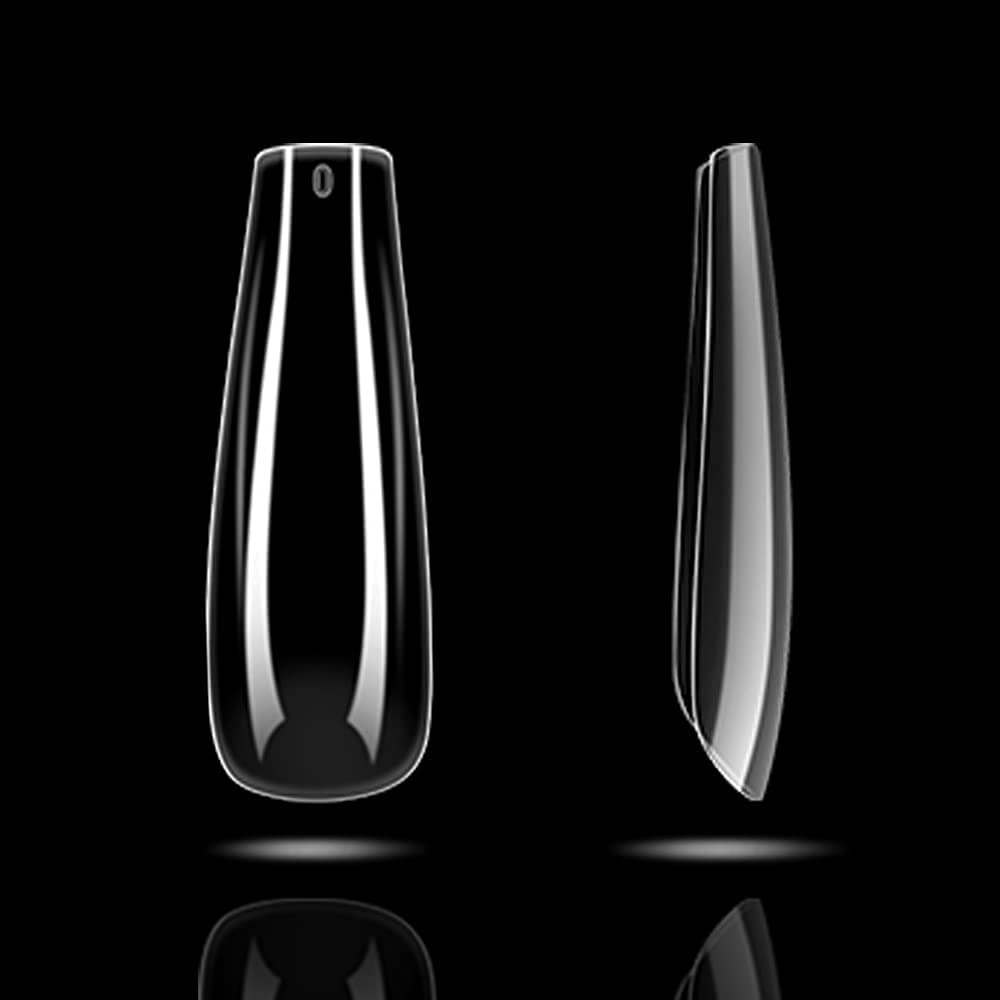 Long Fake Nails - Clear Acrylic Coffin Shaped Ballerina Nails Tips BTArtbox 500pcs Full Cover False Artificial Nails with Case for Salons and DIY Nail Art, 10 Sizes - Image 5