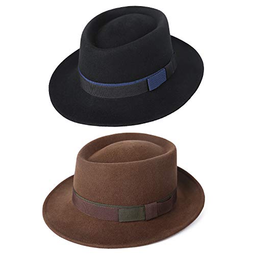 Janetshats sombrero fedora de fieltro 