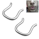 Jovivi 12G 14G 16G 316L Surgical Steel U-Shaped Septum Retainer with Flared Ends, 2pcs