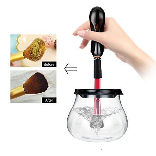 Upgraded Electric Makeup Brush Cleaner and Dryer, YEVITA Portable Automatic Spinning Brush Cleaning Tool, Professional Dual Speed Clean and Dry Brushes in Seconds No Harm to Foundation Blush Brushes