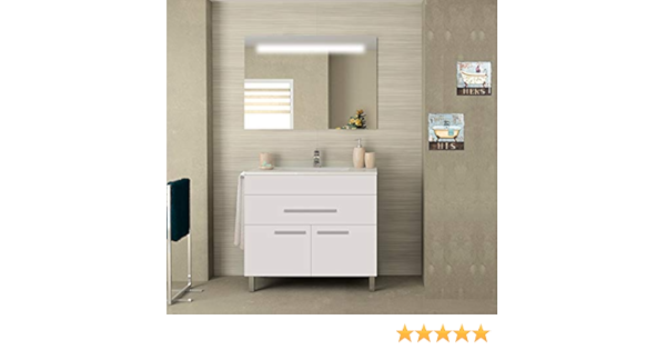 PDM MUEBLE DE BAÑO CON LAVABO Y ESPEJO CON LED INTEGRADO CON ...