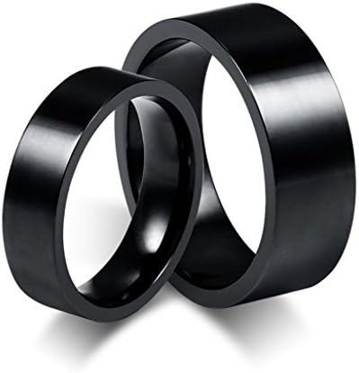 Umiso Men's Ring Stainless Steel Rough Smooth Surface Width 6mm Size 13 Black