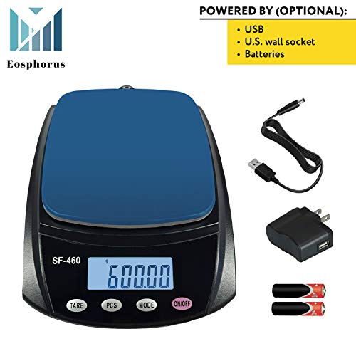 600 g (21 oz) / 0.01 g Digital LCD Scale Lab Analytical Balance for Science School Laboratory Precision Accuracy Weighing with USB AC/DC Adapter