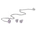 Sterling Silver Genuine, Created or Simulated Gemstone Oval Solitaire Necklace & Stud Earrings Set