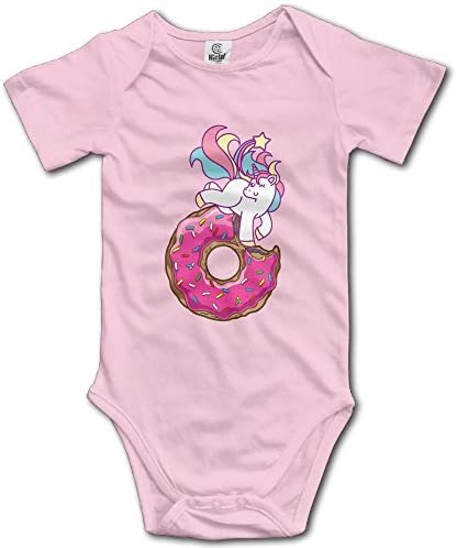 XKAWPC Unicorn Care Donut Baby Bodysuits Newborn Onesies Graphic Short Sleeve Baby Clothes