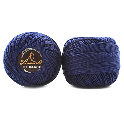Limol Size 6 Colored 50 Grs 100% Mercerized Crochet Thread Cotton Ball Set (C30)