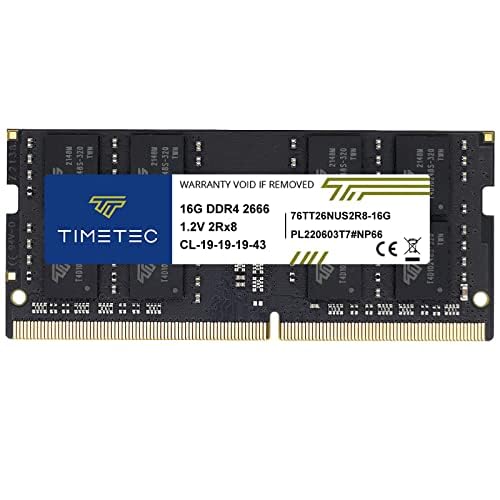 Timetec 16GB DDR4 2666MHz (PC4-2666V) PC4-21300 SODIMM Laptop RAM – 260-Pin 1.2V CL19 Non-ECC Unbuffered Memory Module for Laptop, Notebook, Mini PC, All-in-One