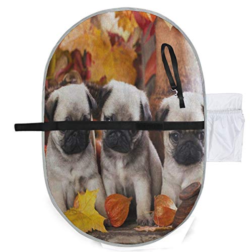 SLHFPX Changing Pad Autumn Leaves Cute Pug Puppy Dog Baby Diaper Urine Pad Mat Customized Boys Pee Pads Sheet for Any Places for Home Travel Bed Play Stroller Crib Car