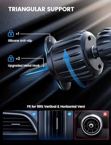 Lamicall Soporte Celular Automóvil mag Safe- [Dashboard or Vent] 20X N55 Magnets, Iman Celular Auto Base Porta Auto Compatible con iPhone 17 16 Pro MAX 15 14 y Otros Dispositivos con Anillo Magnético