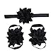 Baby Girls Headbands and Barefoot Sandals Set 10 Pairs,Hair Bows Accessories and Footwear Ribbon for Toddler 3-30 Months,Gifts for Daughter Niece Birthday,Perfect for Daily Use Matching Outfits