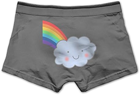 DACHEN Men's Performance Rainbow Clouds Cotton Boxer Brief Underwear XL Ash