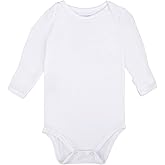 GUISBY Unisex Baby Rayon of Bamboo Snap Bodysuits, Long Sleeve with Mittens Cuffs Bodysuit