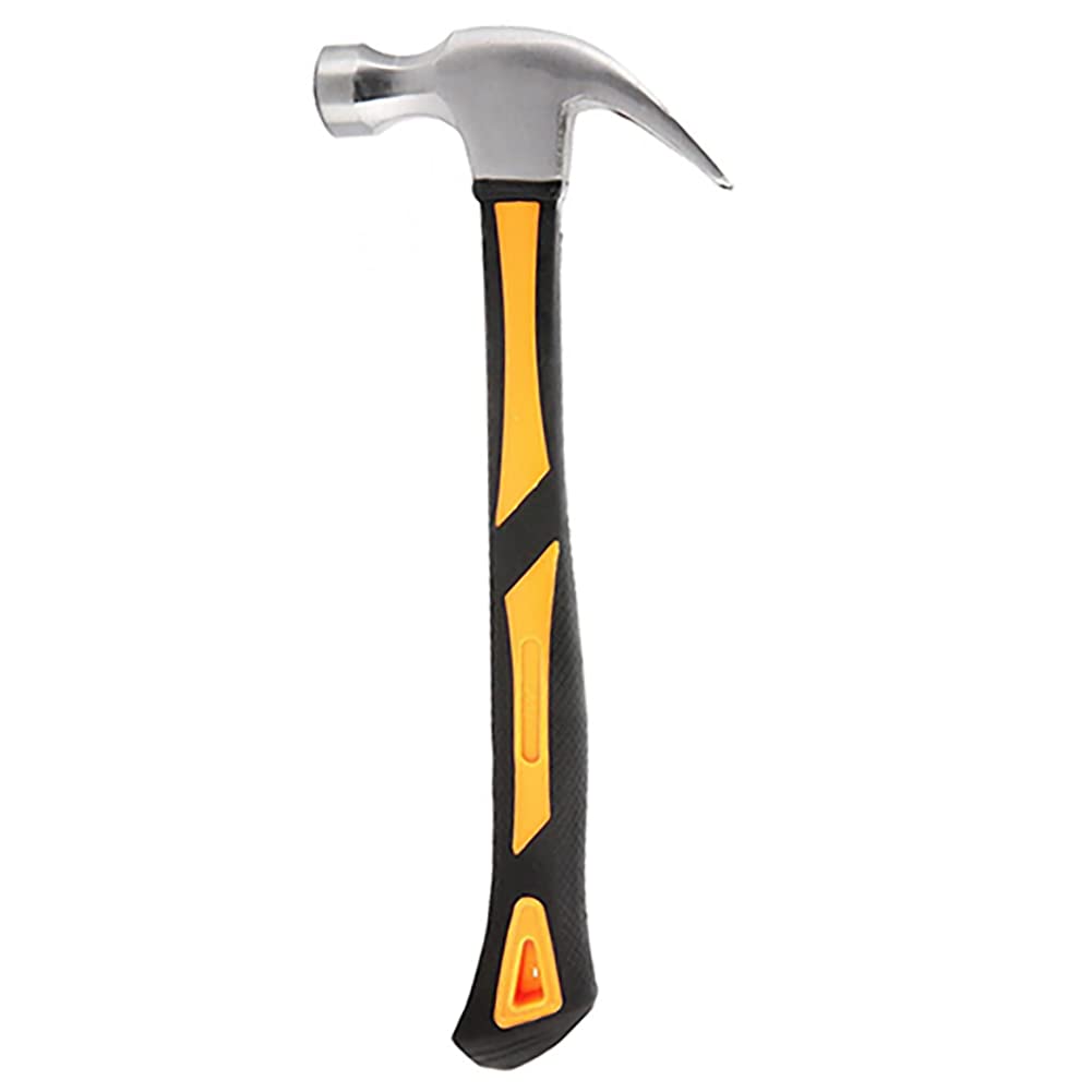 Claw Hammer, 26.8oz Straight Claw Hammer with Non-slip Handle, Precision Balanced Hammer Tool with Smooth Face for Electricians, Carpenters