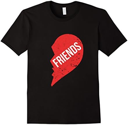 Men's BFF Tees: Friend Half Of Heart Best Friends T-Shirt 2XL Black